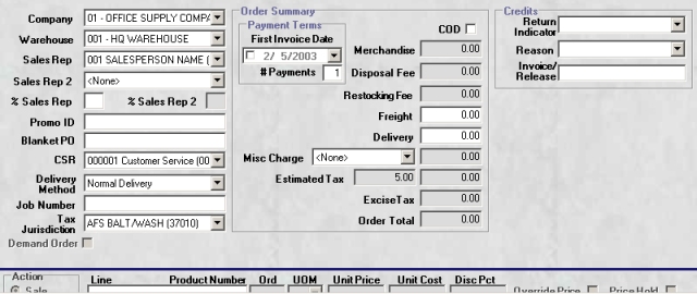 Order Details area for a C/M Pickup order and a C/M One Step order