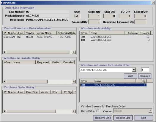 Source Line dialog box