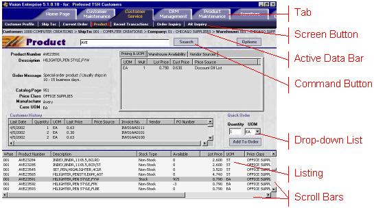 sample Vision screen